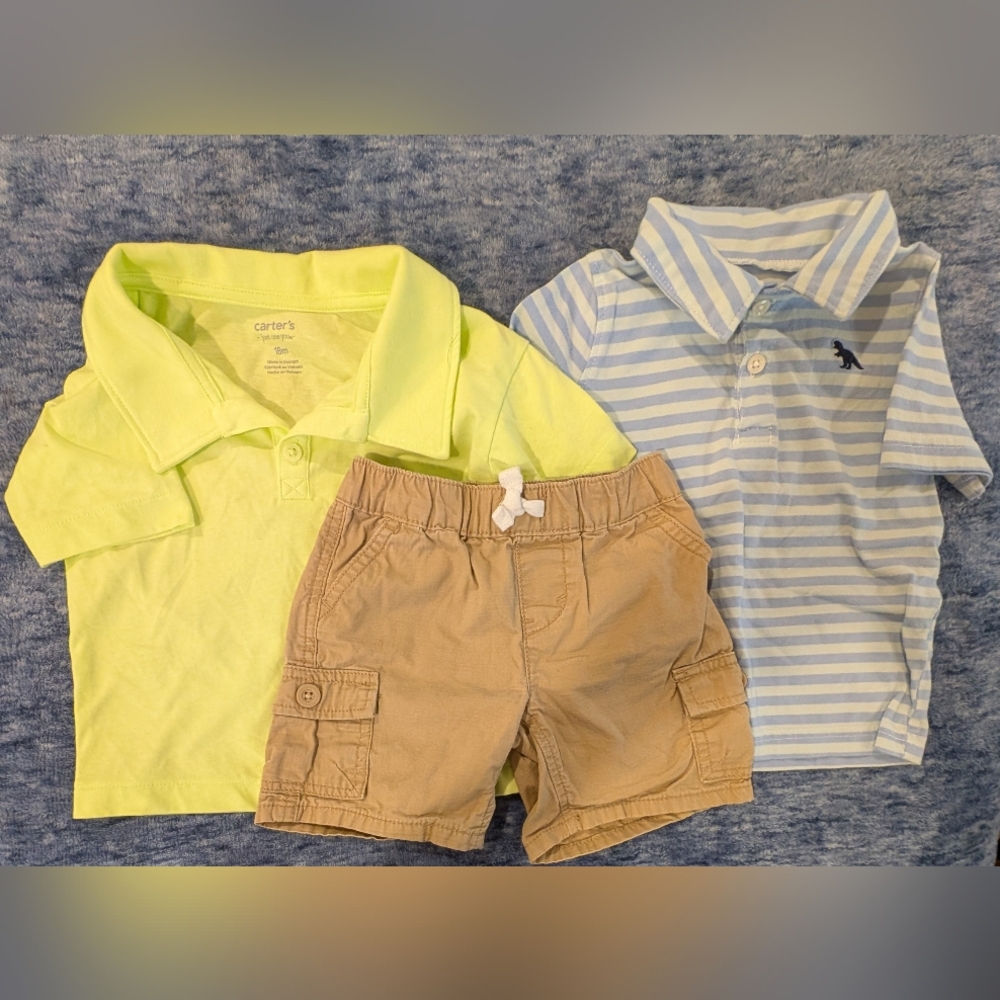 Levi's And Carter's 18M Kids Polo Shirt Set - Green and Blue